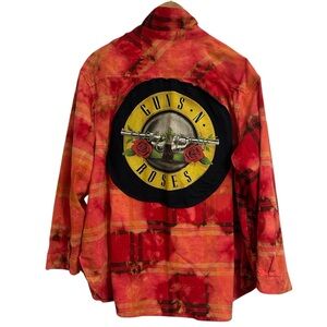 GUNS N ROSES upcycled flannel ONE OF A KIND custom original creation by Rachelle